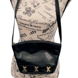 Vintage Paloma Picasso Black Leather Crossbody Bag